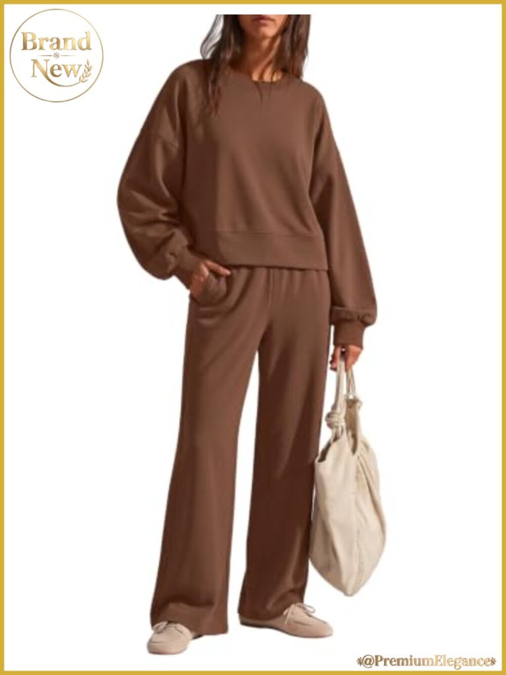 Two Piece Lounge Set Cropped Top Wide Leg Pants Sweatsuit Tracksuit